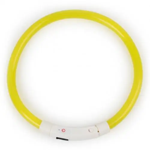 Yellow M Водонепроницаемый Usb зарядка для питомца собаки щенка ошейник для шеи домашний сад перезаряжаемый светодиодный ночной мигающий светящийся - Цвет: Yellow M