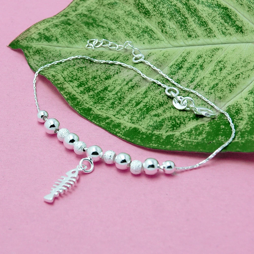 Женский браслет на ногу из серебра 100% пробы | Украшения и аксессуары