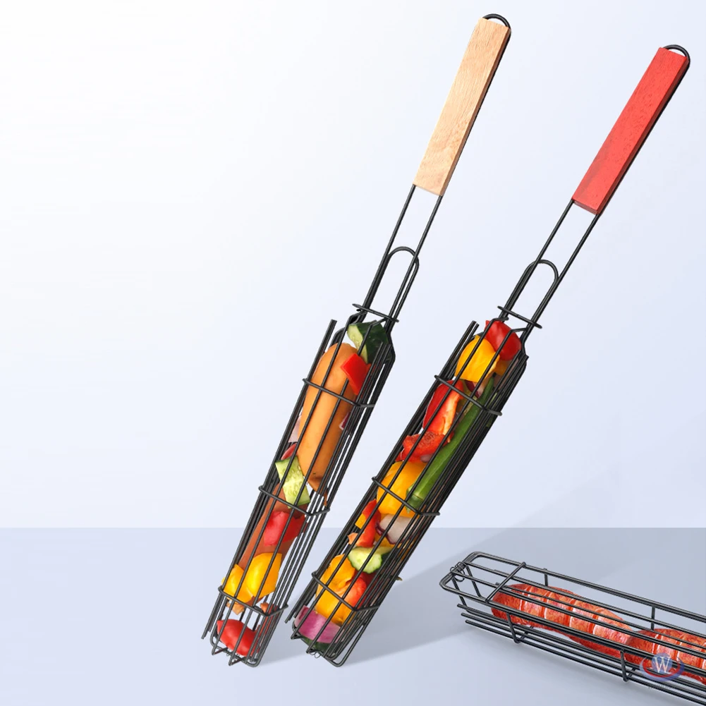 Металлическая сетчатая подставка для хот-догов корзина барбекю колбасы гриля