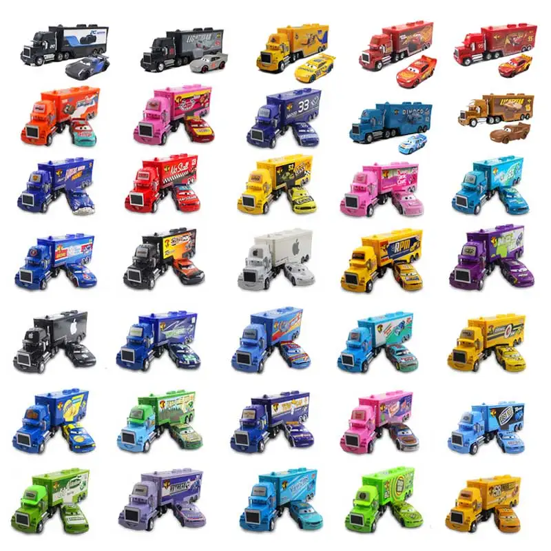 

1:55 Disney Pixar Тачки 2 3 Молния Маккуин Джексон шторм Мак дядя грузовик Литые металлические модели автомобилей детские игрушки для мальчиков