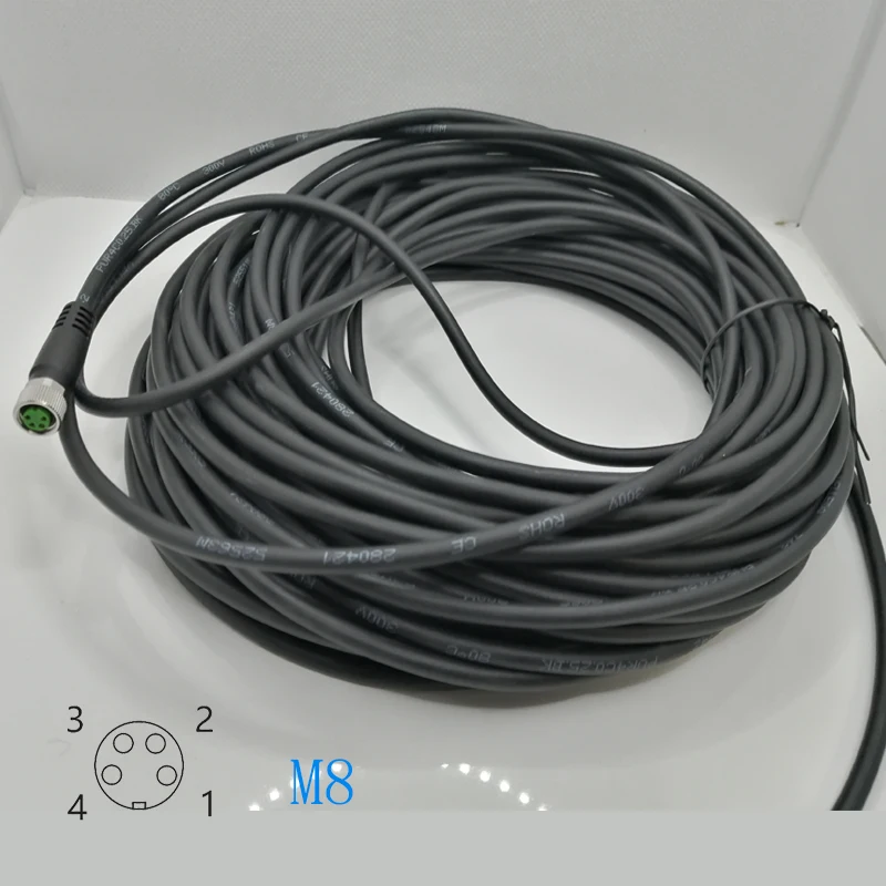 

M8 Cable , 4Pins, Female, 20 meters , PUR