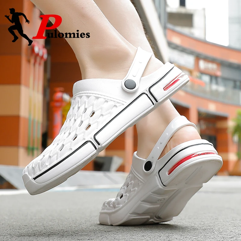 PULOMIES летняя обувь для мужчин и женщин сандалии мужские тапочки Повседневные