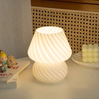 7 48 inches striped mushroom table lamp korea style murano glass desk lamp for bedroom bedside living room home decoration