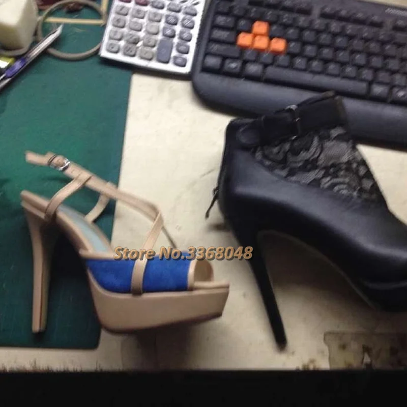 Platform Stiletto Heel Sandals Peep Toe Ankle Strap Thin High Heel Dress Women Shoes Cut Out Dress Summer Sling Back Shoes