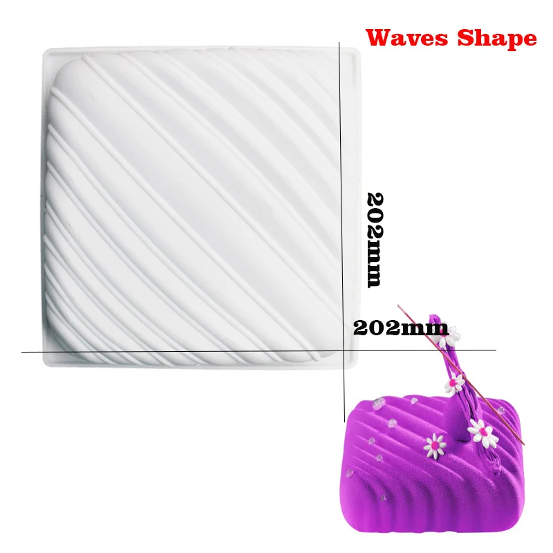 Waves Shape Больше форм силиконовая форма для торта круглая форма для пончиков мусс форма для десерта форма для выпечки формы для украшения торта инструменты BPA бесплатно - Цвет: Waves Shape