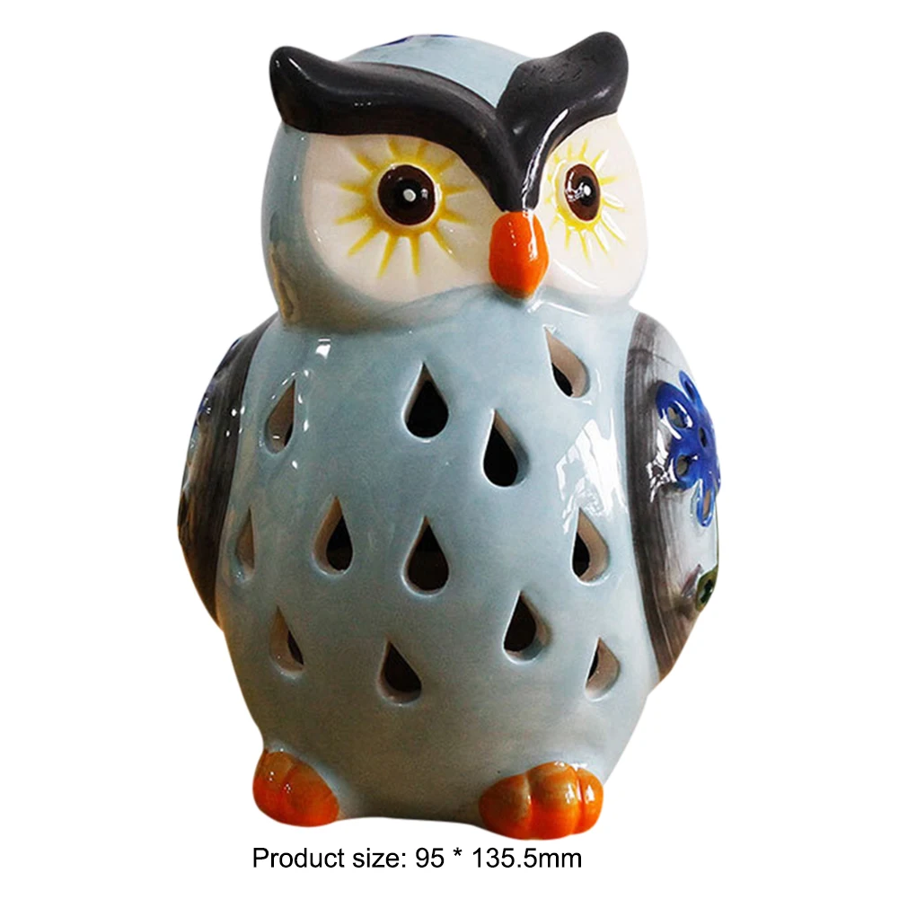 

LED Solar Light Simulation CeramicOwl Lamp Outdoor Garden Lawn Light Yard Art for Home Courtyard Decoration