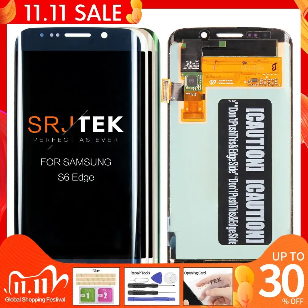 

ORIGINAL 5.1'' SUPER AMOLED Display for SAMSUNG Galaxy S6 edge LCD Frame G925 G925I G925F Touch Screen Digitizer