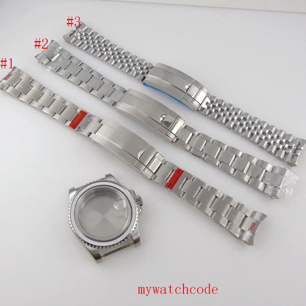 40mm 316L Stainless Steel Watch Case Strap For NH35 NH35A MIYOTA 82 ETA 2824 Automatic Movement Sapphire Glass Rotating Bezel