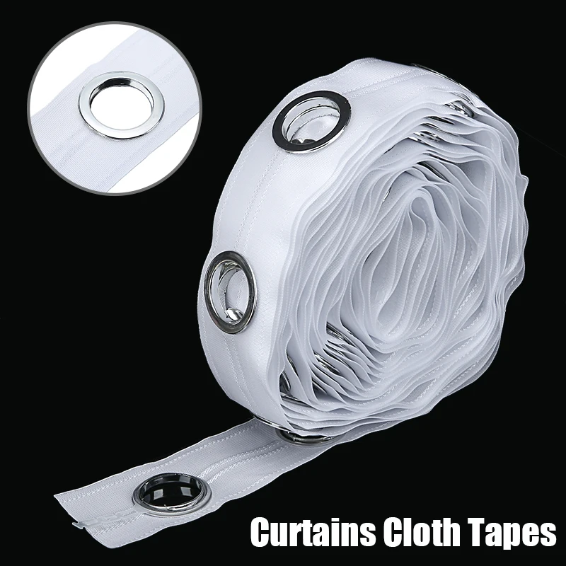 

1 pc Curtains Cloth Tapes Grommet Tape Curtain Accessories For Eyelet Curtains Cloth Tapes with Plastic Grommets Rings