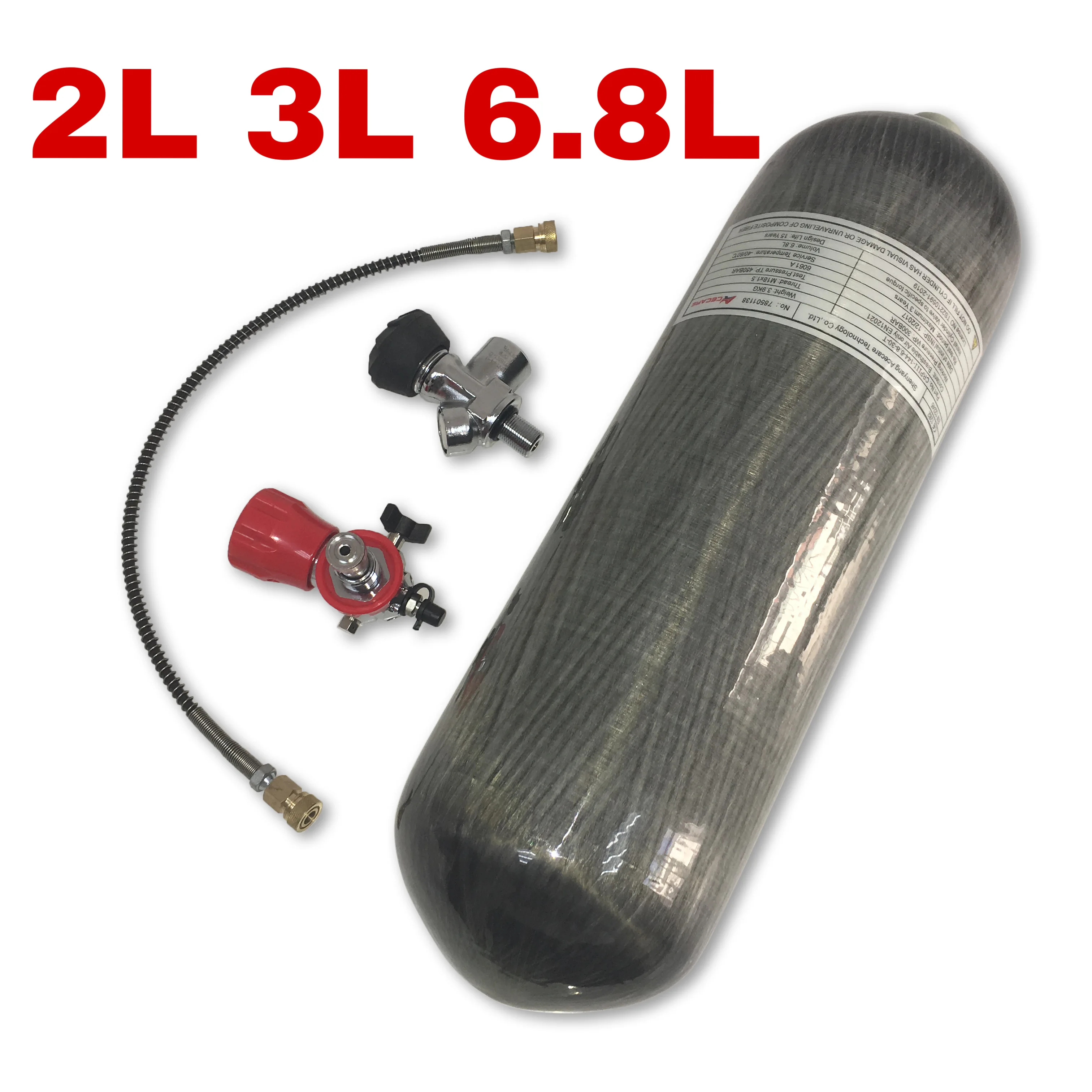 Preise Acecare 2L/3L/6,8 L Mini Scuba Tauchen Tank Pcp Vavle Air Gewehr Airforce Condor CE Carbon Faser Zylinder 4500psi Scuba Luftgewehr