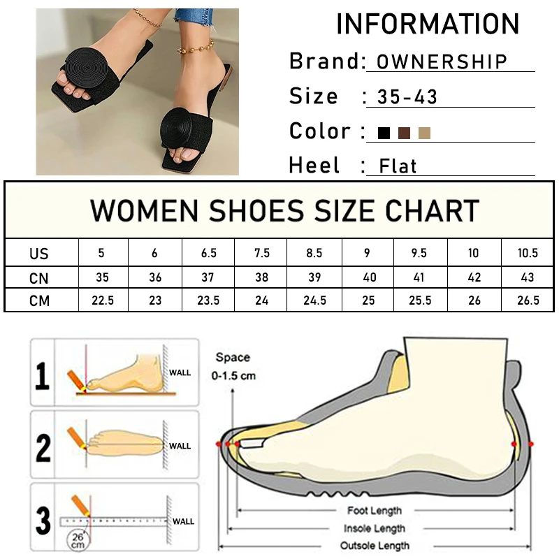 

Women Flats Slippers Woman Summer 2021 Casual Slides Plus Size Women's Comfortable Sandal Ladies Footwear Female Beach Shoes