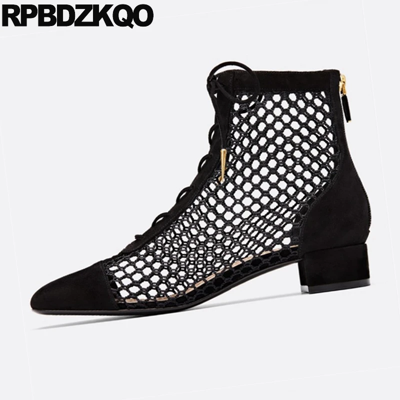 Большой Размеры женская обувь из сетчатого материала Сезон лето Коренастый