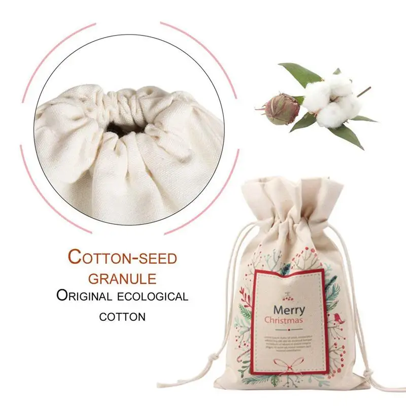 Холст Рождественский мешок Санты подарок для Комплект детской одежды из 2 вещей