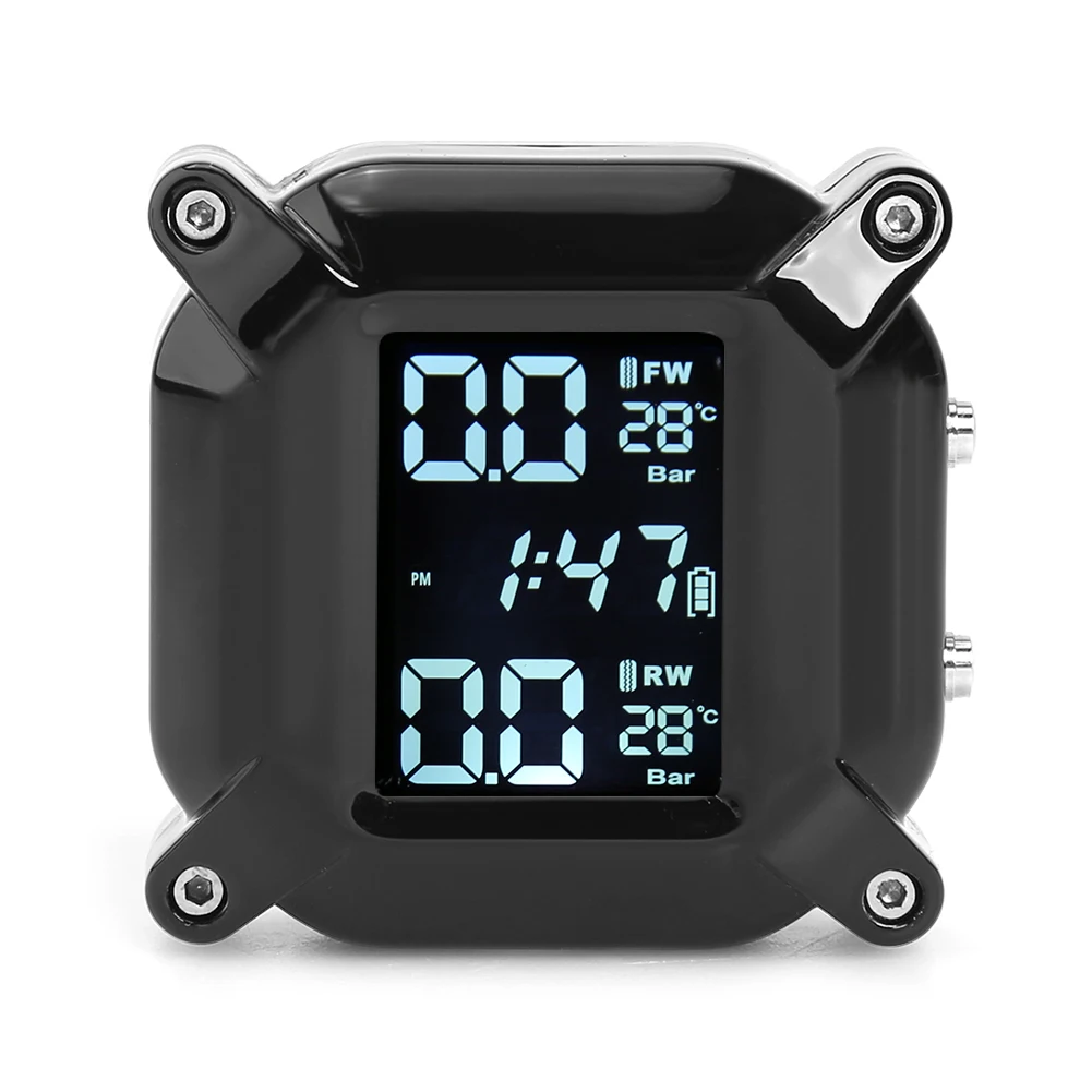 

Система контроля шин мотоцикла TPMS измеритель давления шины, водонепроницаемая, с 2 внешними сенсорами