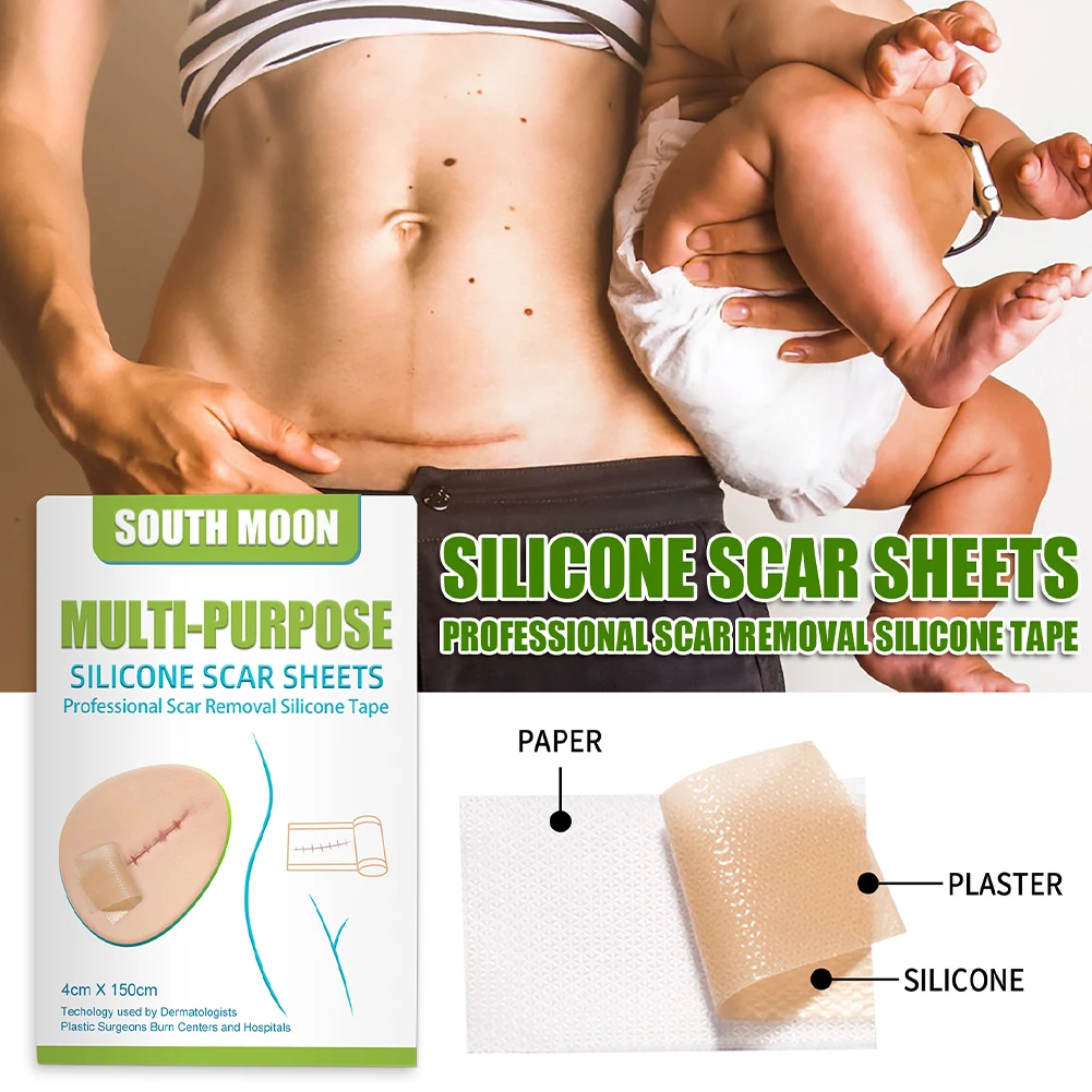 

Hot Silicone Gel Tape Scar Sheets Scar Removal Silicone Tape Reusable Painless for Surgery Scars Burns Skin Erosion Wound Marks