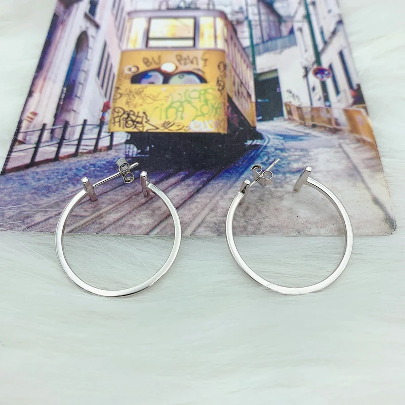 100% логотип S925 стерлингового серебра серьги серебро Цвет высокое качество для