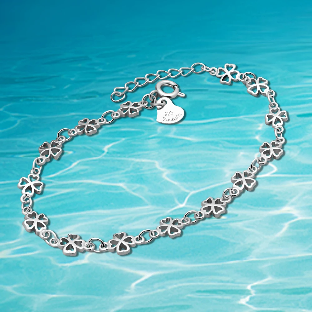 Модный женский браслет из стерлингового серебра 925 пробы с листьями для женщин