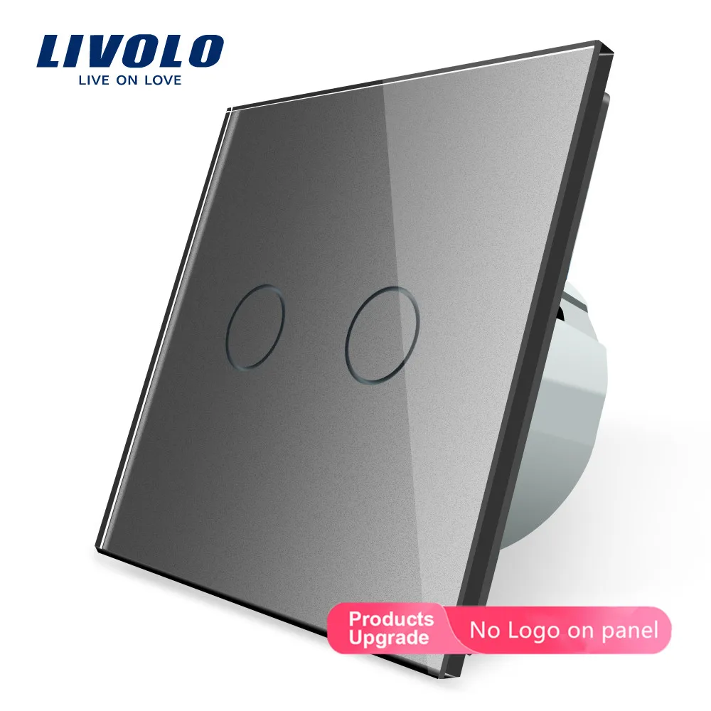 Livolo 2 местный 1 позиционный настенный сенсорный переключатель белый с украшением