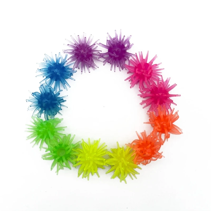 Juguete para aliviar el estr&eacute;s para ni&ntilde;os peque&ntilde;os, Bola de flor suave en miniatura, juguete realista para gatear-0
