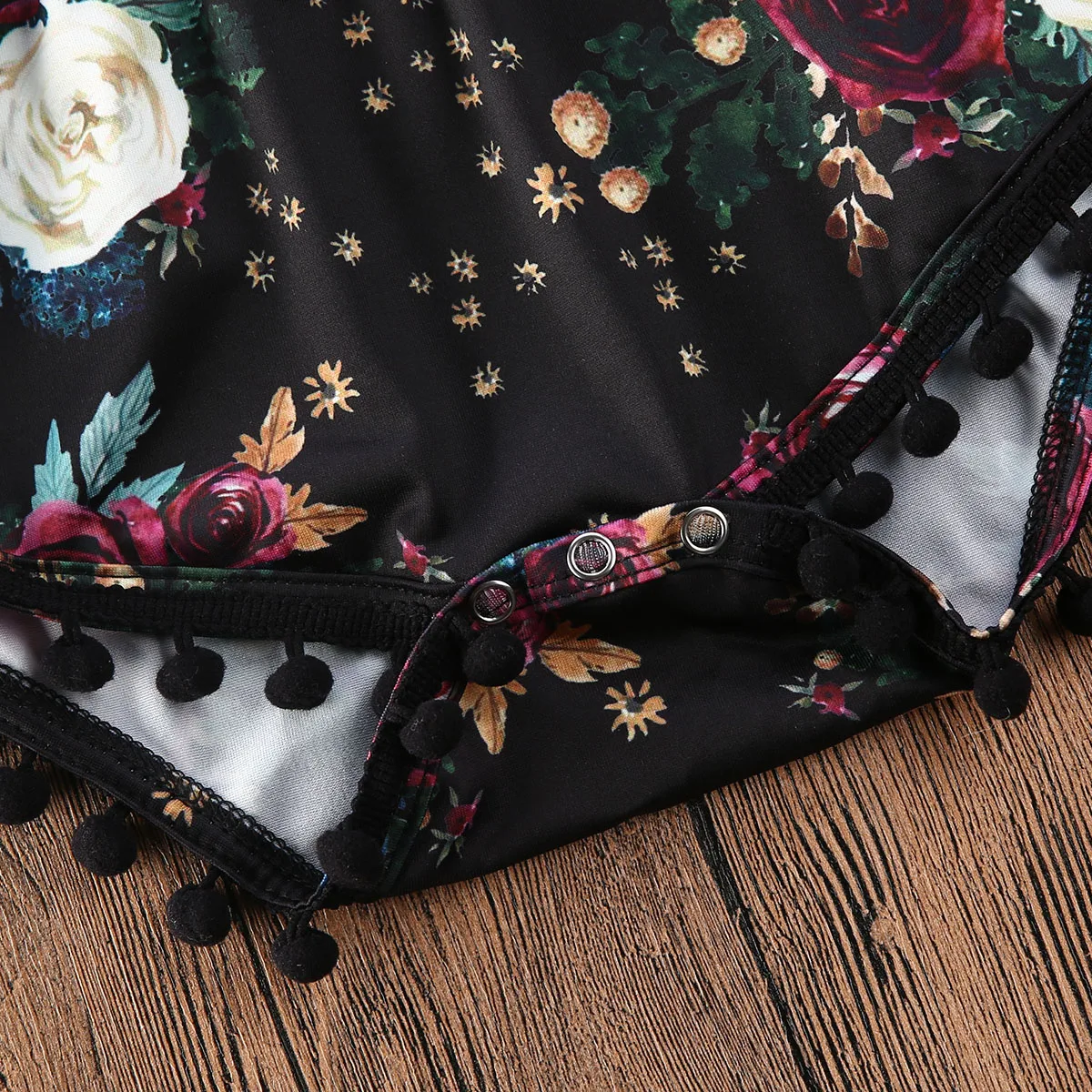 

2020 New Baby Girls Flower Bodysuits Newborn Infant Girls Sleeveless Tassel Jumpsuits Headband Summer Outfits Clothes Set 0-24M