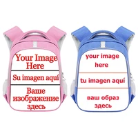 customize your logo image name backpack children school bags boys girls pink black blue kindergarten bag kids bookbag gift