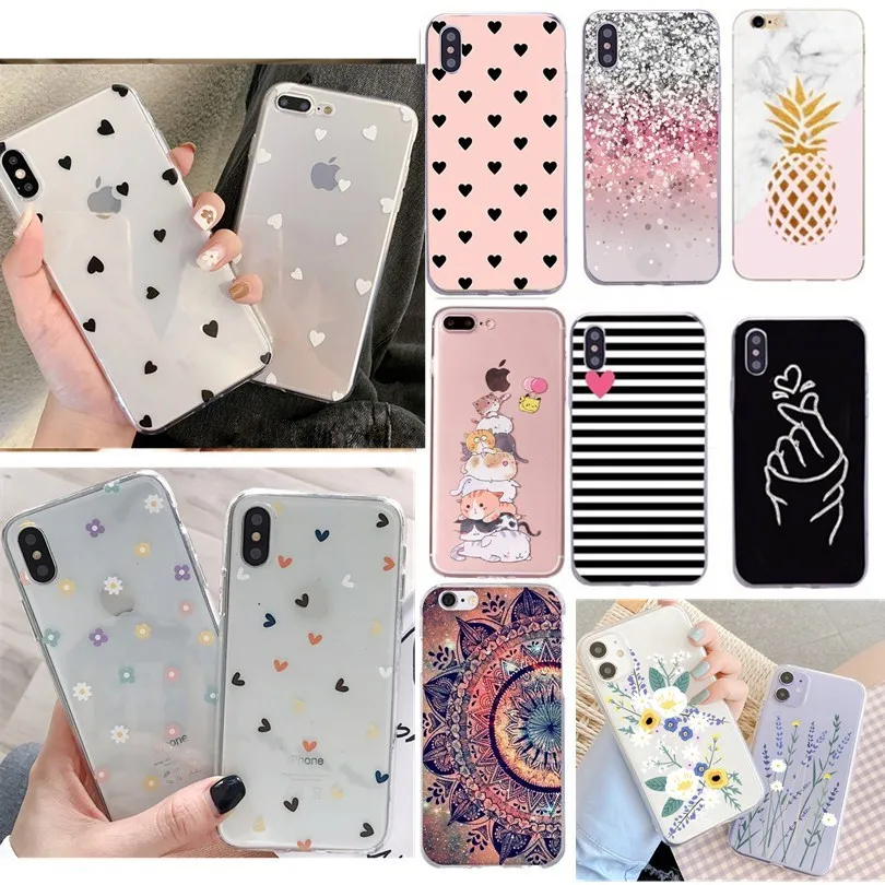 Чехол-накладка для iPhone 7 8 8Plus 11 Pro X XS Max XR 5 мобильный телефон SE 6 6S Plus ТПУ мягкий 5S |