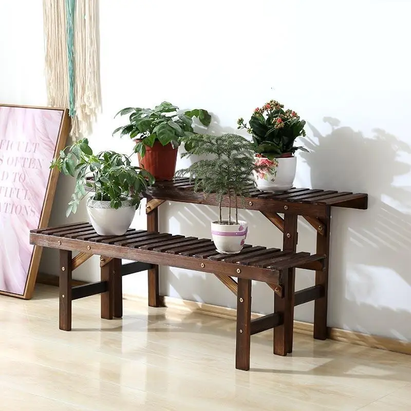 Macetas Estanteria Jardin Estante Repisa Para Plantas Escalera Decorativa Madera напольная стойка для балкона