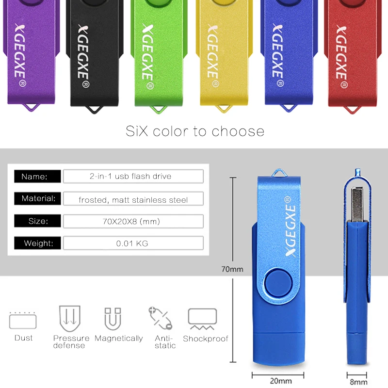 USB флеш накопитель 64 ГБ 32 16 8 4 металлический портативный флешка диск|USB