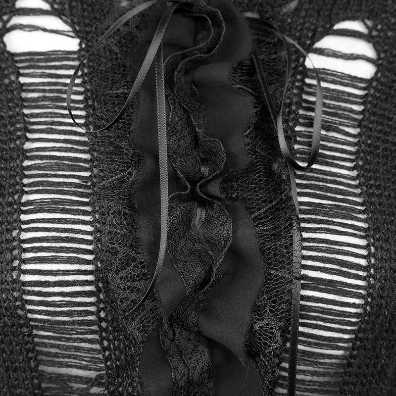 Панк рейв Готический пикантная выдалбливают О-образным вырезом с длинным