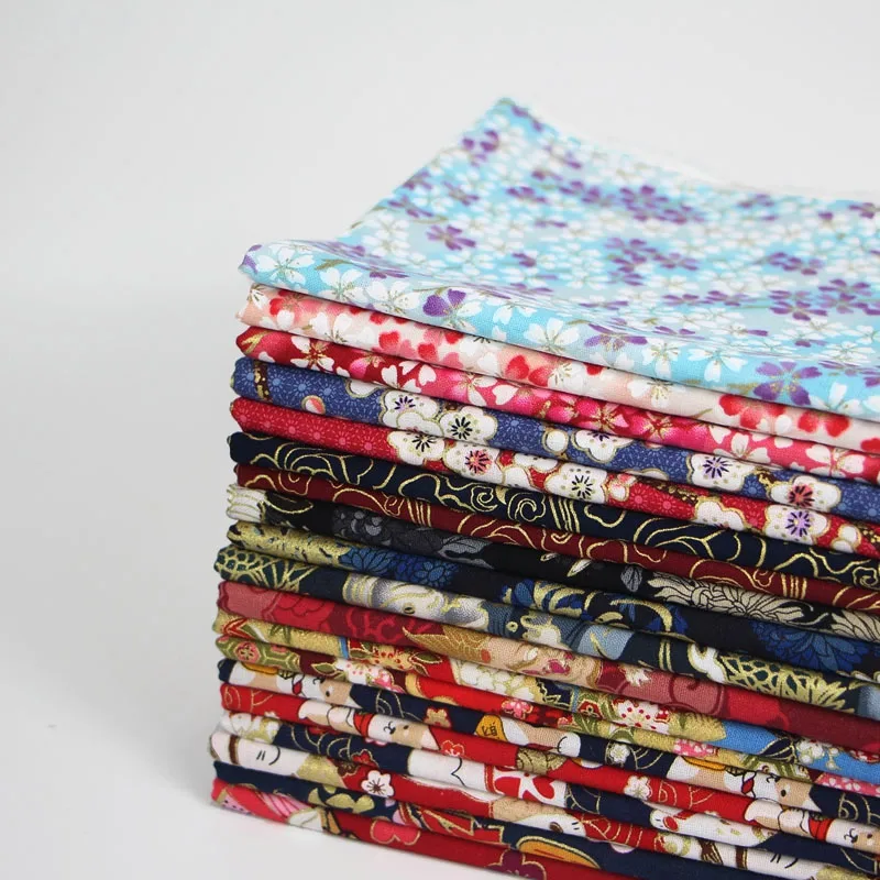 

Изысканное кимоно в японском стиле 45x145 см, Бронзирующая хлопковая ткань для рукоделия, искусство и чонсам