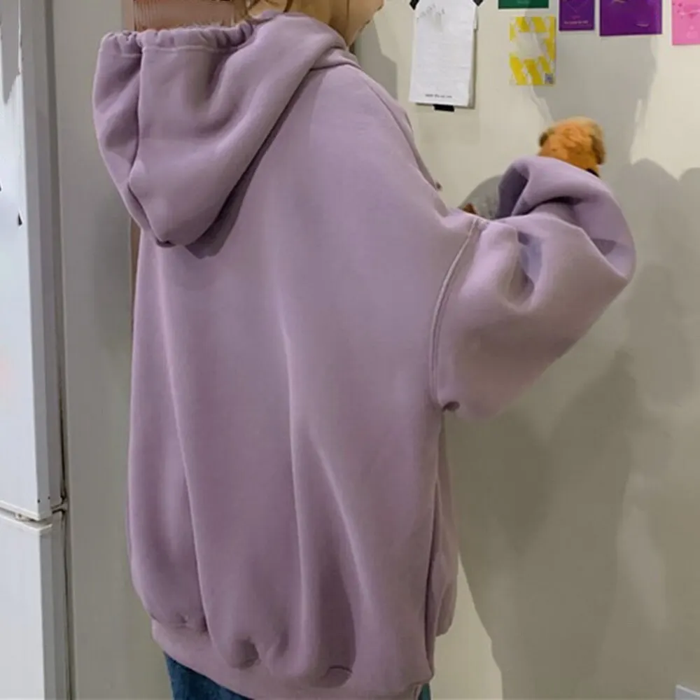 

Women Oversized Sweatshirt Autumn Harajuku Letter Print Hoodies Korean Style Drawstring Warm Pullover Loose Tops Coat Womens