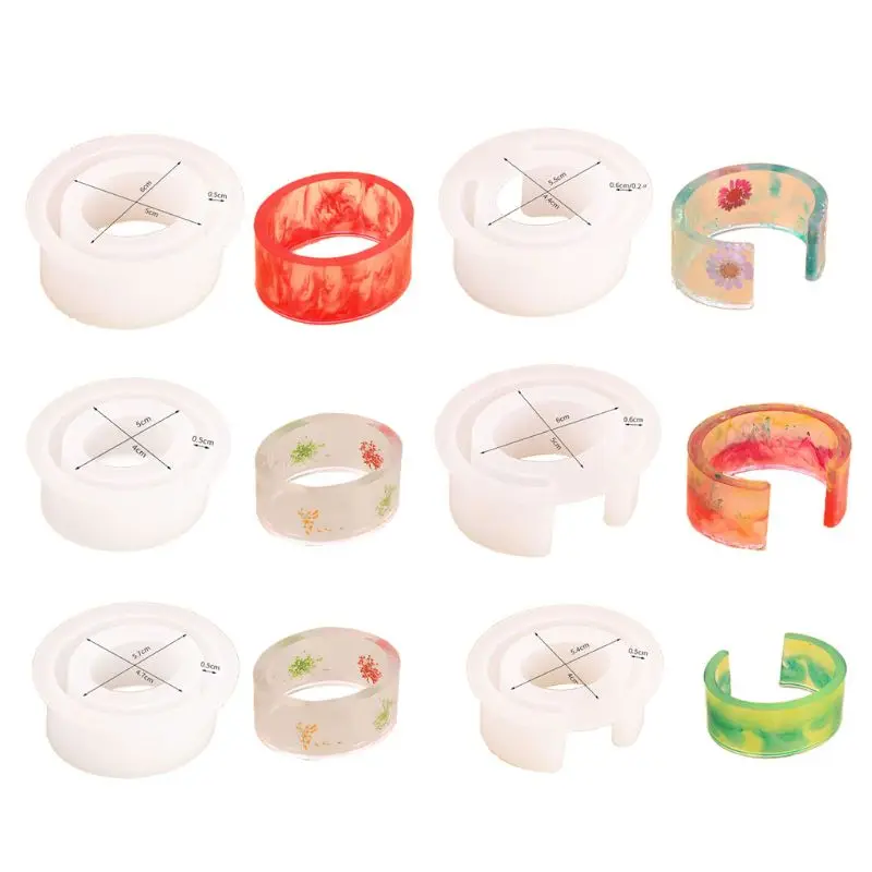 

6 Sizes DIY Wide Acrylic Bracelet Silicone Molds Kit Open Cuff Bracelet Bangle Resin Casting Mould Jewelry Making Tools