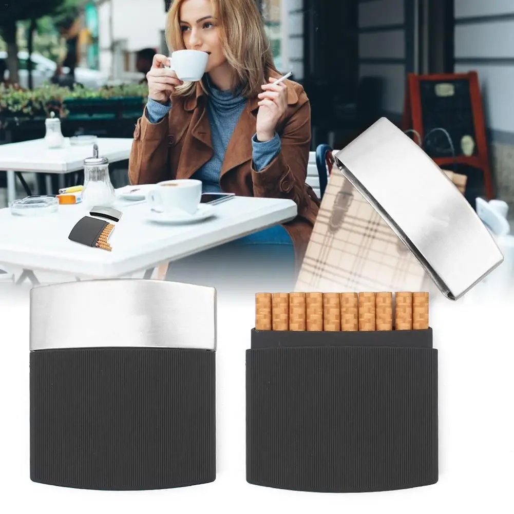 

Металлический чехол для сигарет, портативная коробка для хранения тонкая сигарета, креативная деловая коробка для сигарет для мужчин, из не...