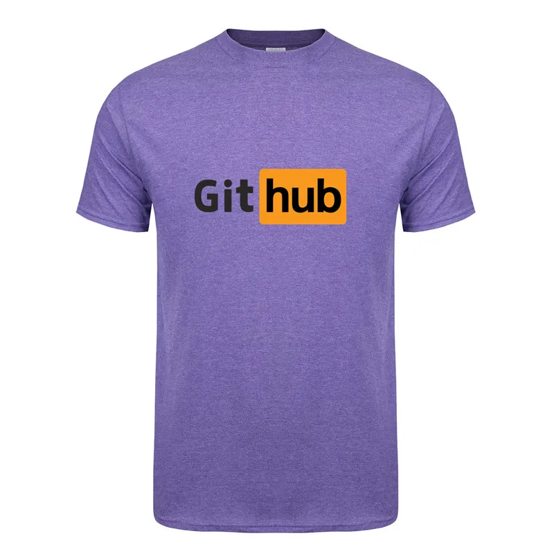 Забавный дизайн футболка Github хлопковая Футболка с круглым вырезом и короткими рукавами Мужская футболка LH-151 - Цвет: Anitique Purple