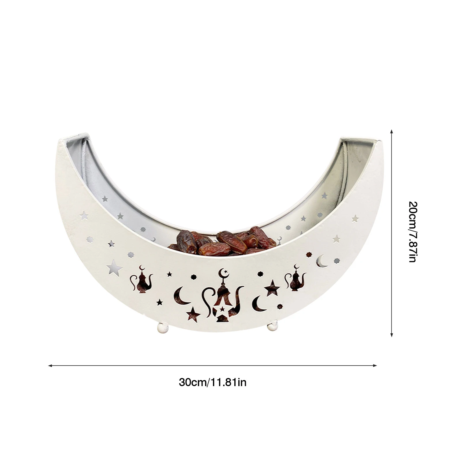 

2021 Eid Mubarak Moon Star Dinner Food Serving Tray Tableware Dessert Food Storage Container Muslim Islamic Plate Home Decor