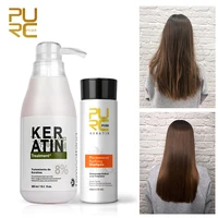 purc brazilian keratin hair treatment 8 formalin 300ml keratin straightening 100ml purifying shampoo hair salon products set