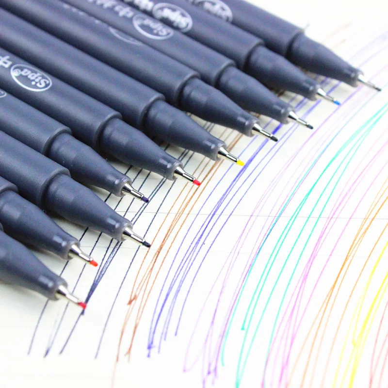 10 цветов набор ручек Fineliner тонкая линия цветные эскизы художественные маркеры
