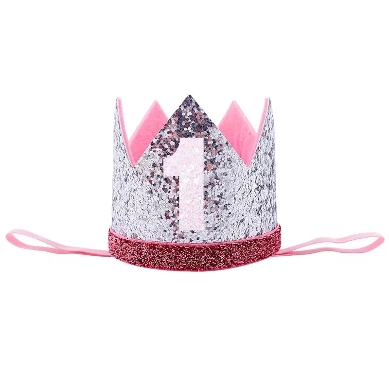 

1Pc Happy First Birthday Party Hats Decor Cap One Birthday Hat Princess Crown 1st Year Old Number Baby Kids Hair Accessories