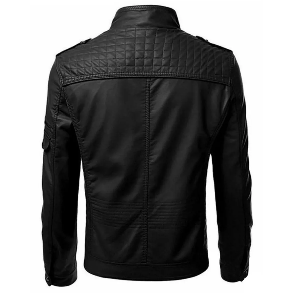 Мужская кожаная куртка chaqueta hombre, мужская зимняя куртка из искусственной кожи, Байкерская мотоциклетная куртка на молнии, пальто с длинным рукавом, Топ
