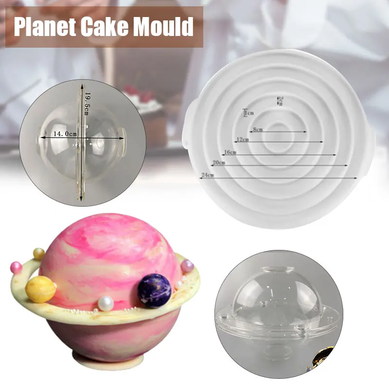 

Hot 3D Planet Cake Mold Chocolate Molds Plastic Polycarbonate Form For Bakery Cake Decoration Baking Pastry Tools Mold