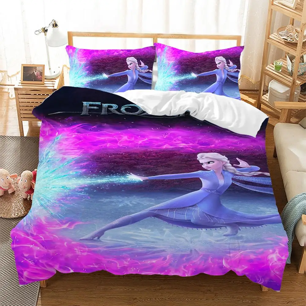 

Disney Girls Bedding Set Frozen 2 Elsa Anna Double Queen King Size Duvet Cover Twin Bed Linen Children Comforter Bedding Sets
