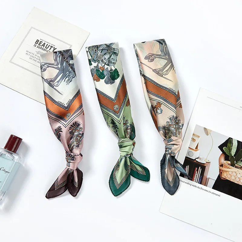 

Silk Scarf Women Shawls Wraps Fashion Small Hair Neck Hijabs Foulard Scarves Female Lady bufanda seda mujer echarpe ete soie