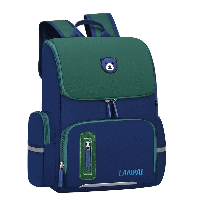 

New Arrival Pupil's Schoolbag for 2021 Summer Color Matching Big Capacity 3 Times Children Backpack Cartoon Pattern Kid Bookbag