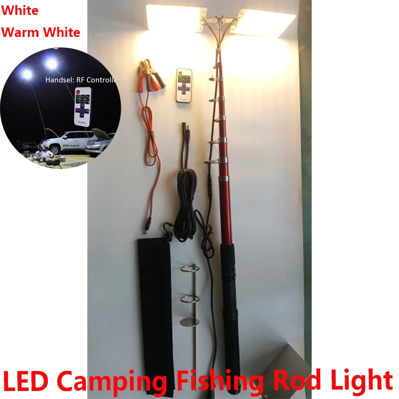 Miglior DC12V Telescopico COB LED Canna Da Pesca Illuminazione Da Campeggio Con Telecomando LED Canna Da Pesca Luce Esterna