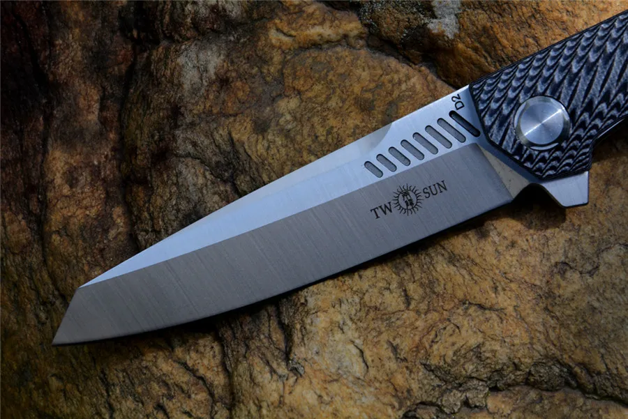 Складные ножи TwoSun TS16G10 D2 карманный Клинок с лезвием Черная рукоятка из G10 клипса