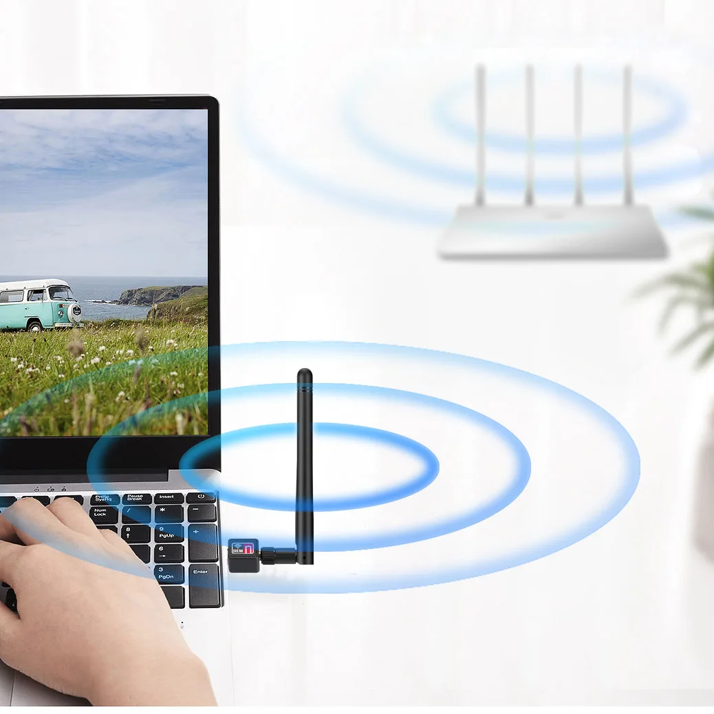 Mini USB WiFi Adapter 150/ 600Mbps Dual Band 2.4GHz/5GHz 802.11ac Dongle Wireless Network Card for Windows Mac Desktop Laptop | Компьютеры