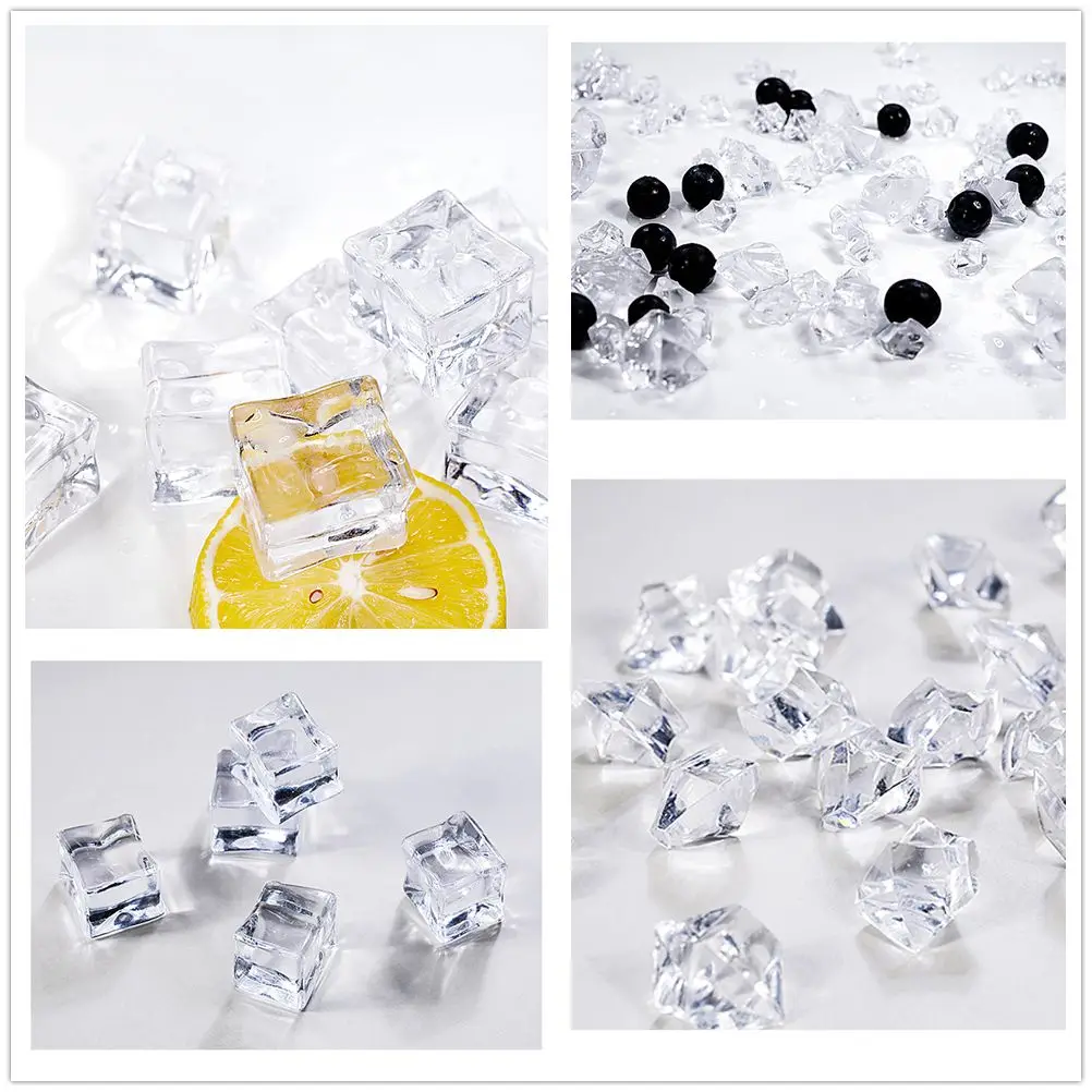 

Стенд для украшения бара, подходящие пластиковые ледяные частицы, акриловая имитация кубика льда, камень, прозрачный, квадратный