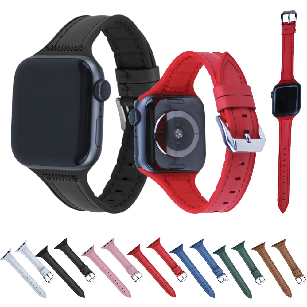 Кожаный ремешок для Apple Watch 5 band 44 мм 40 браслет iWatch 42 38 watch 4/3/2/1 мм|Смарт-аксессуары| |