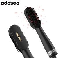 adosee hair straightener brush negative ions comb 5 in 1 electric quick straightening hot hair dryer anti scalding for men women