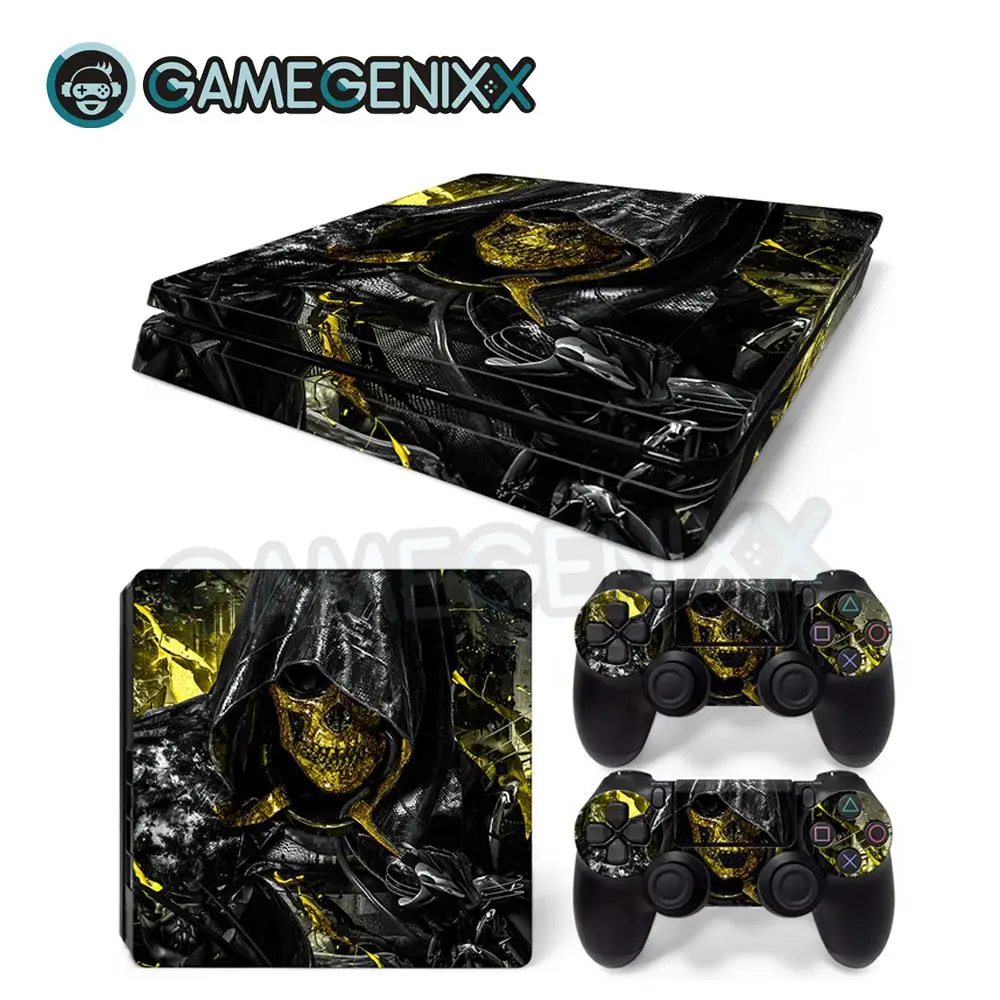 Наклейка на кожу GAMEGENIXX Виниловая наклейка для PS4 Slim Console и 2 контроллера